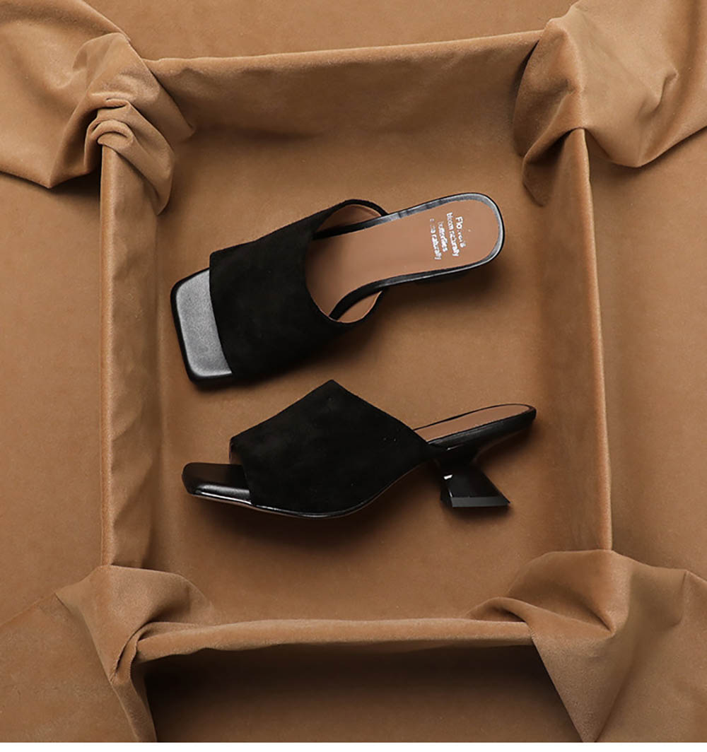 Casual Sandal Leather - SHOEBOX French retro style leather one-piece