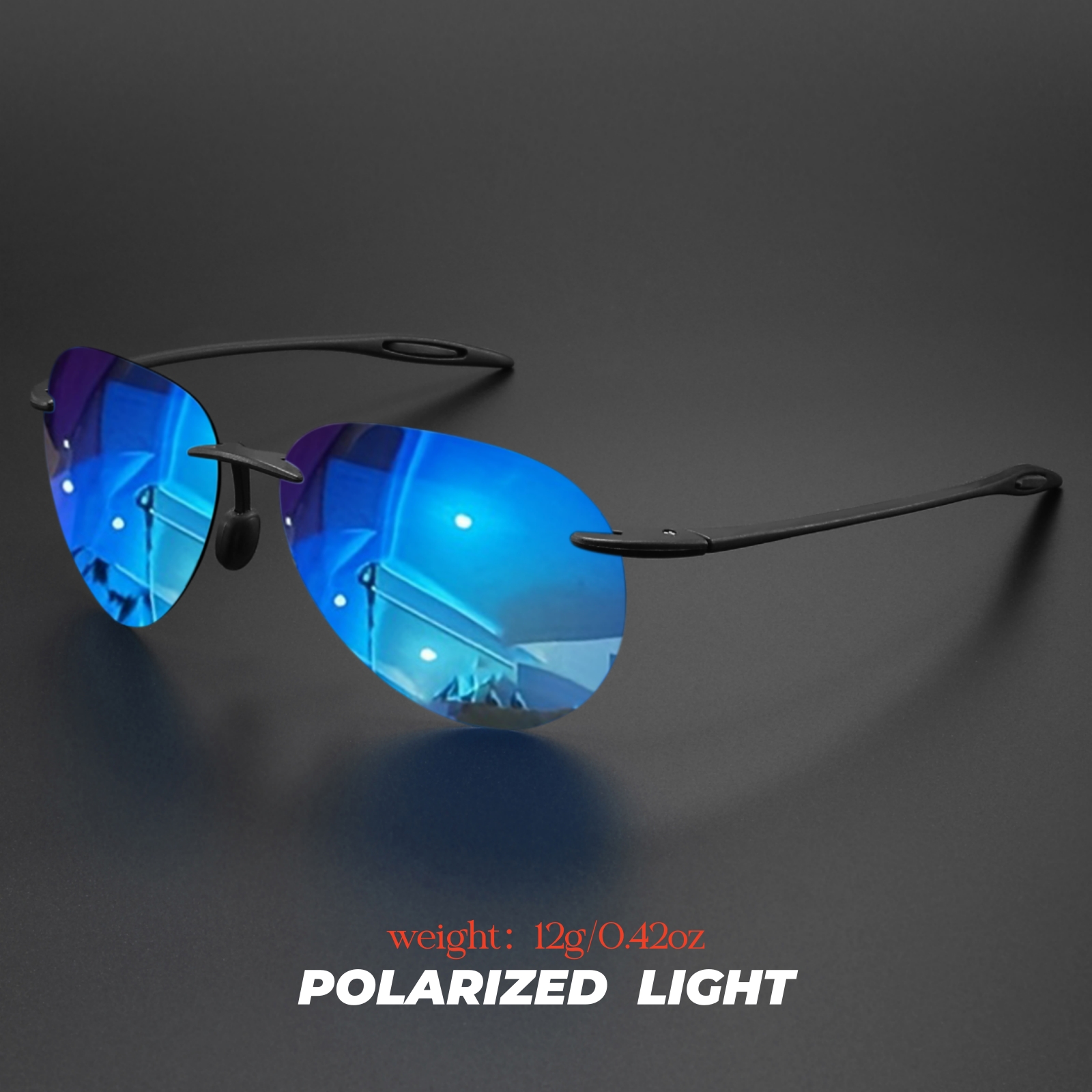 Sunglasses Aviator Polarized - Ultra Light 12g TR90 Frameless Polarized