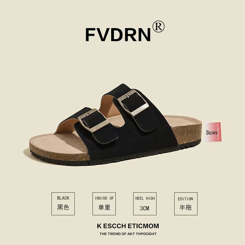 Casual Sandal Leather - Genuine leather Haken slippers, cowhide beach