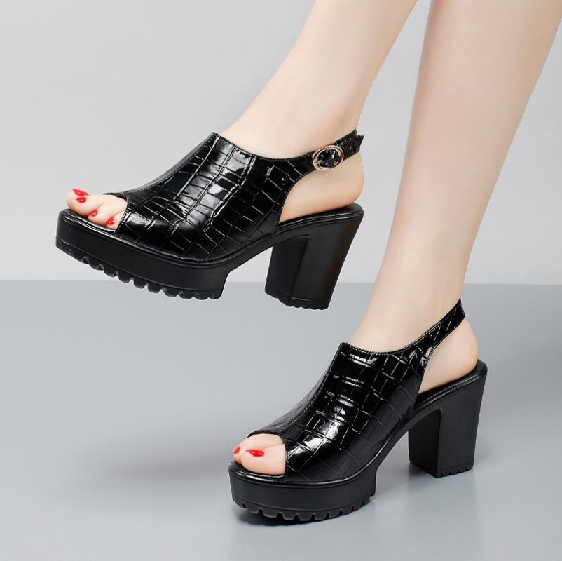 Casual Sandal Leather - Women Small Size 32-43 Elegant Block