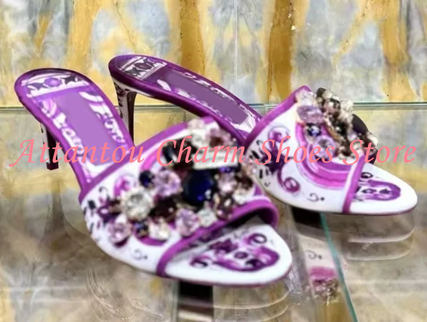 Purple Color Crystal Lady Sand – Casual Sandal Leather recenzja i cena