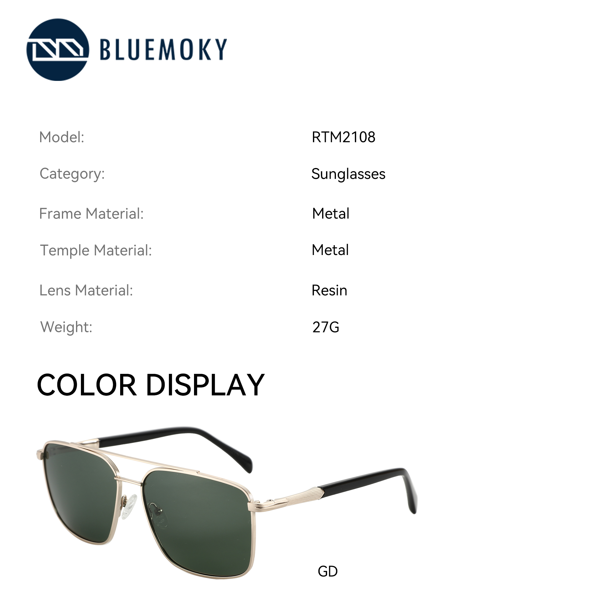 BLUEMOKY L Size Fashion Metal  – Sunglasses Aviator Polarized recenzja i cena