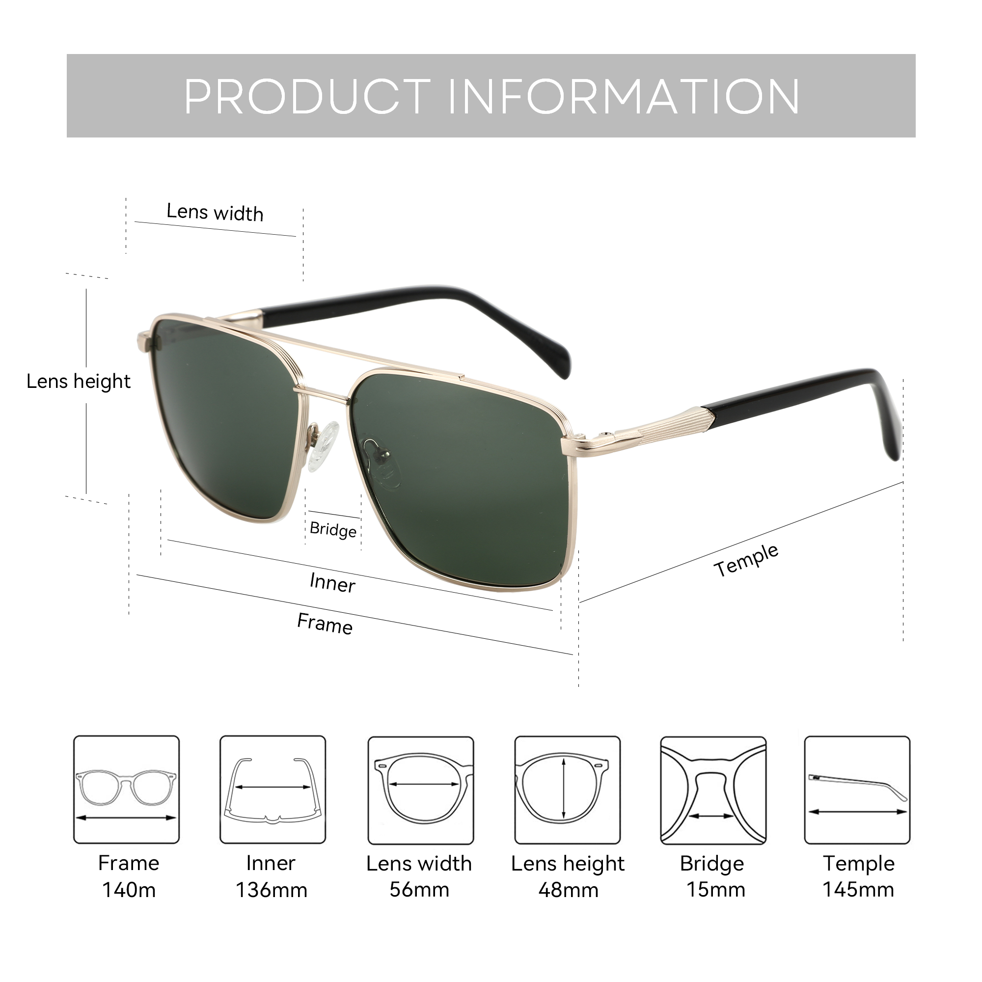 BLUEMOKY L Size Fashion Metal  – Sunglasses Aviator Polarized recenzja i cena