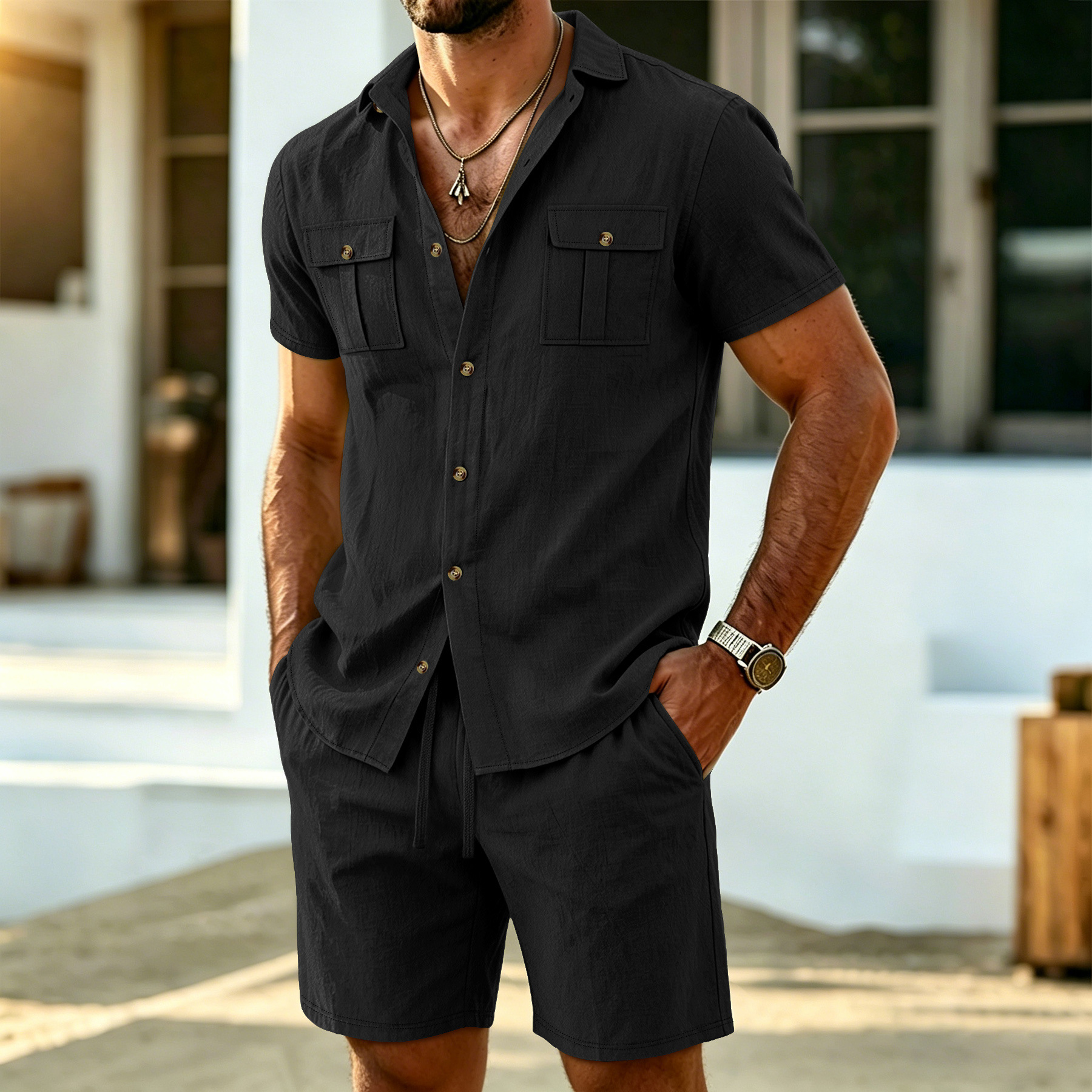 New summer men's linen outdoor – Linen Shirt Breathable recenzja i cena