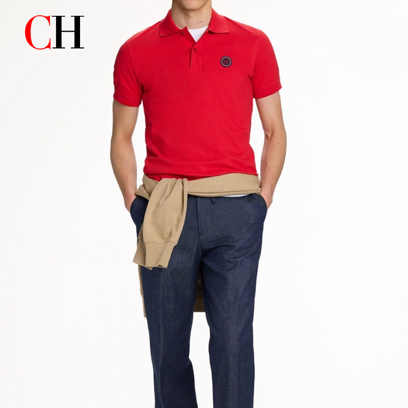 CH Red Accent Circular Rubber  – Polo Shirt Pique recenzja i cena