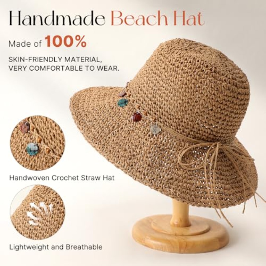 Beach Sun Hats for Women, Stra – Packable Hat Nylon recenzja i cena