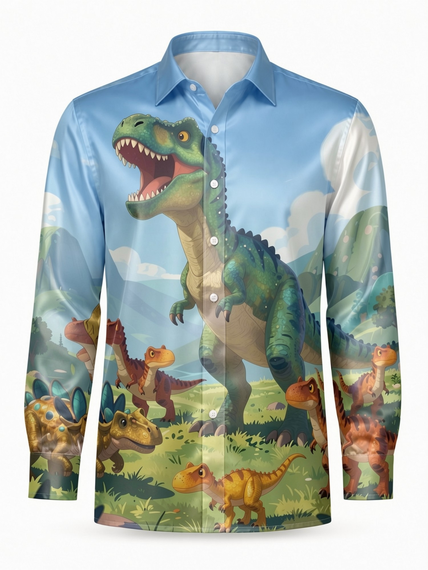 Mens Fashion Satin Long Sleeve – Resort Shirt Floral recenzja i cena
