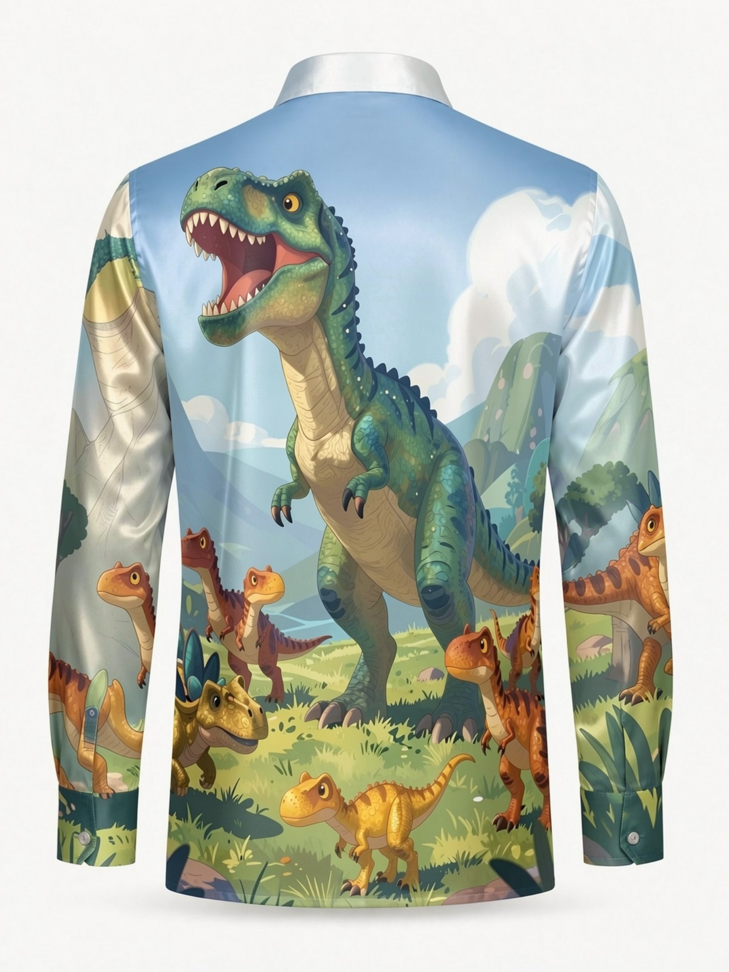 Mens Fashion Satin Long Sleeve – Resort Shirt Floral recenzja i cena