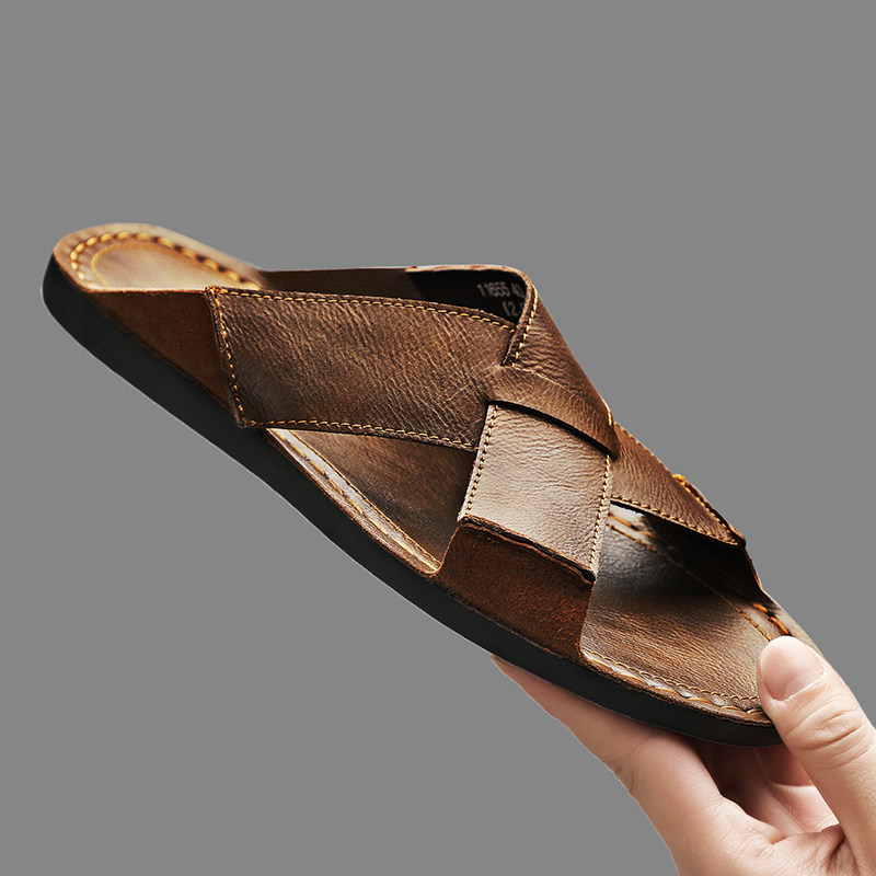 Fashion Genuine Leather Men Sl – Flip Flop Leather Men recenzja i cena