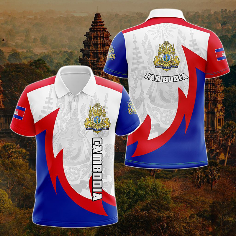 Custom Name Cambodia Flag Grap – Shirt Camp Collar recenzja i cena