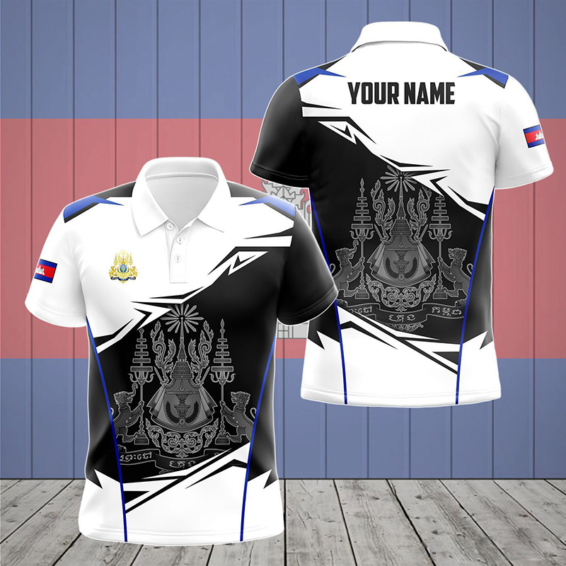 Custom Name Cambodia Flag Grap – Shirt Camp Collar recenzja i cena