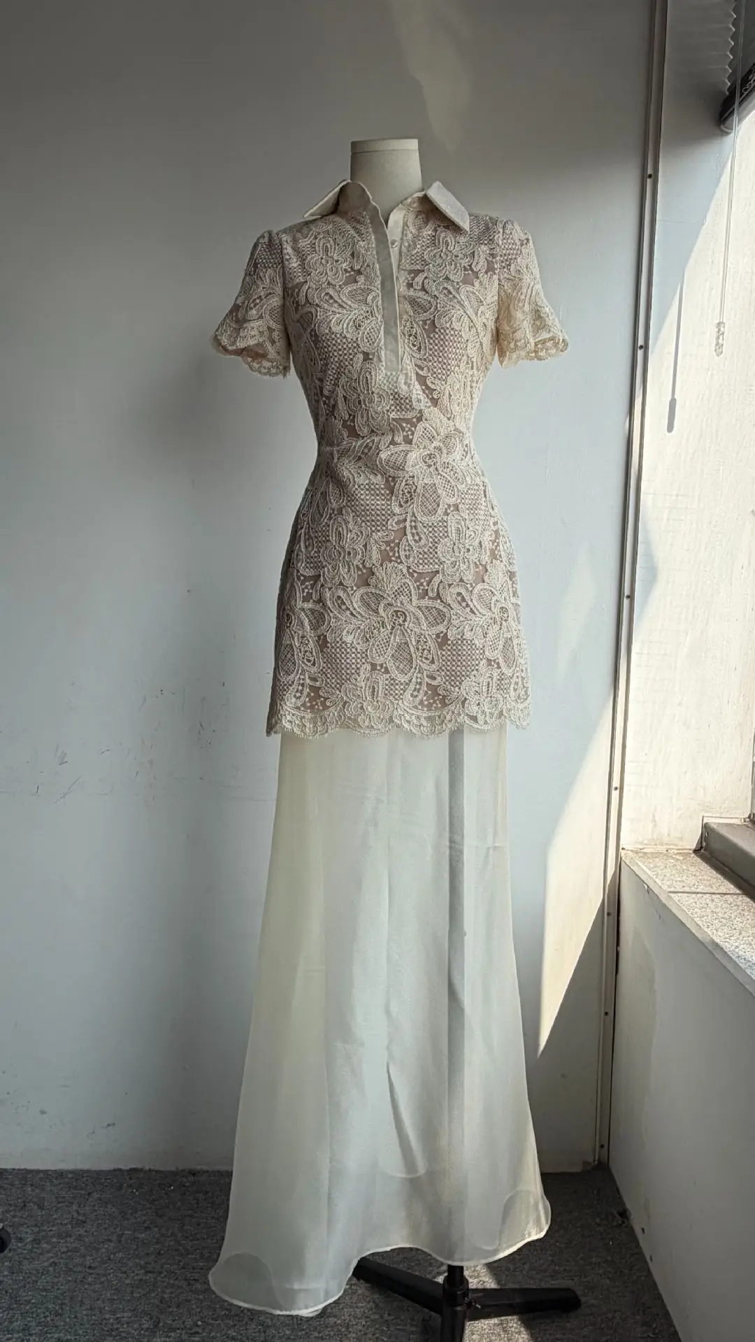 Vintage High Collar Short Slee – Resort Shirt Floral recenzja i cena