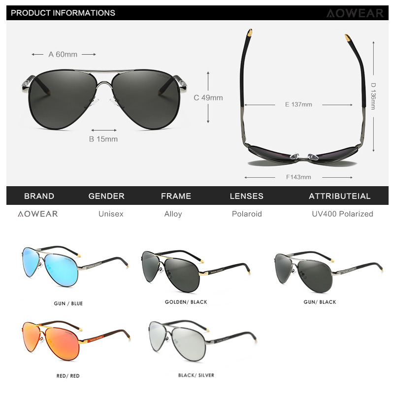 AOWEAR Men's Aviation Sunglass – Sunglasses Aviator Polarized recenzja i cena