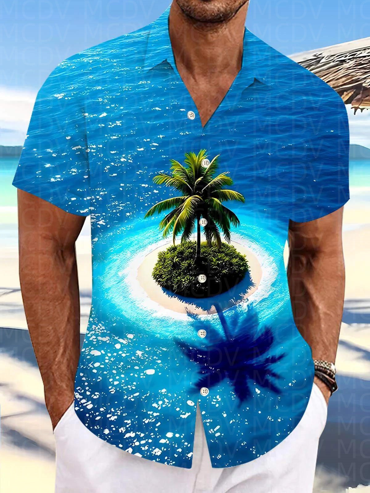 Motorcycle Pattern Men's Hawai – Shirt Camp Collar recenzja i cena