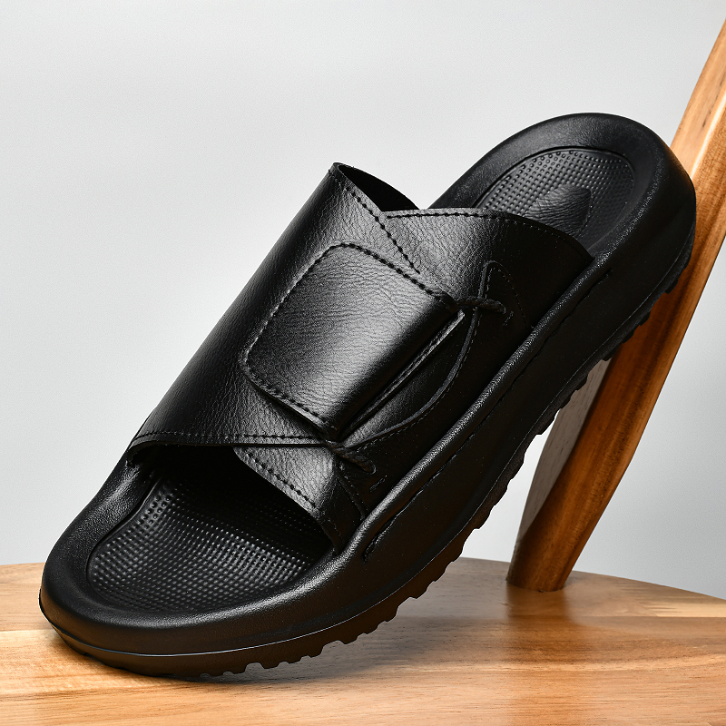 Leather Men's Slippers Slides  – Flip Flop Leather Men recenzja i cena