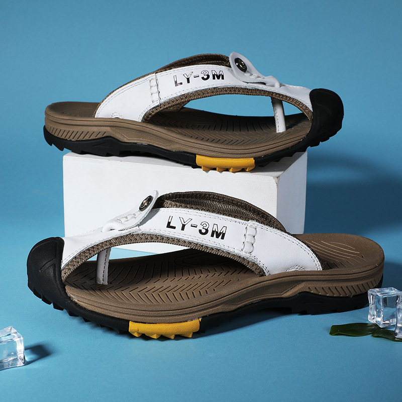 New Men's Genuine Leather Flip – Flip Flop Leather Men recenzja i cena