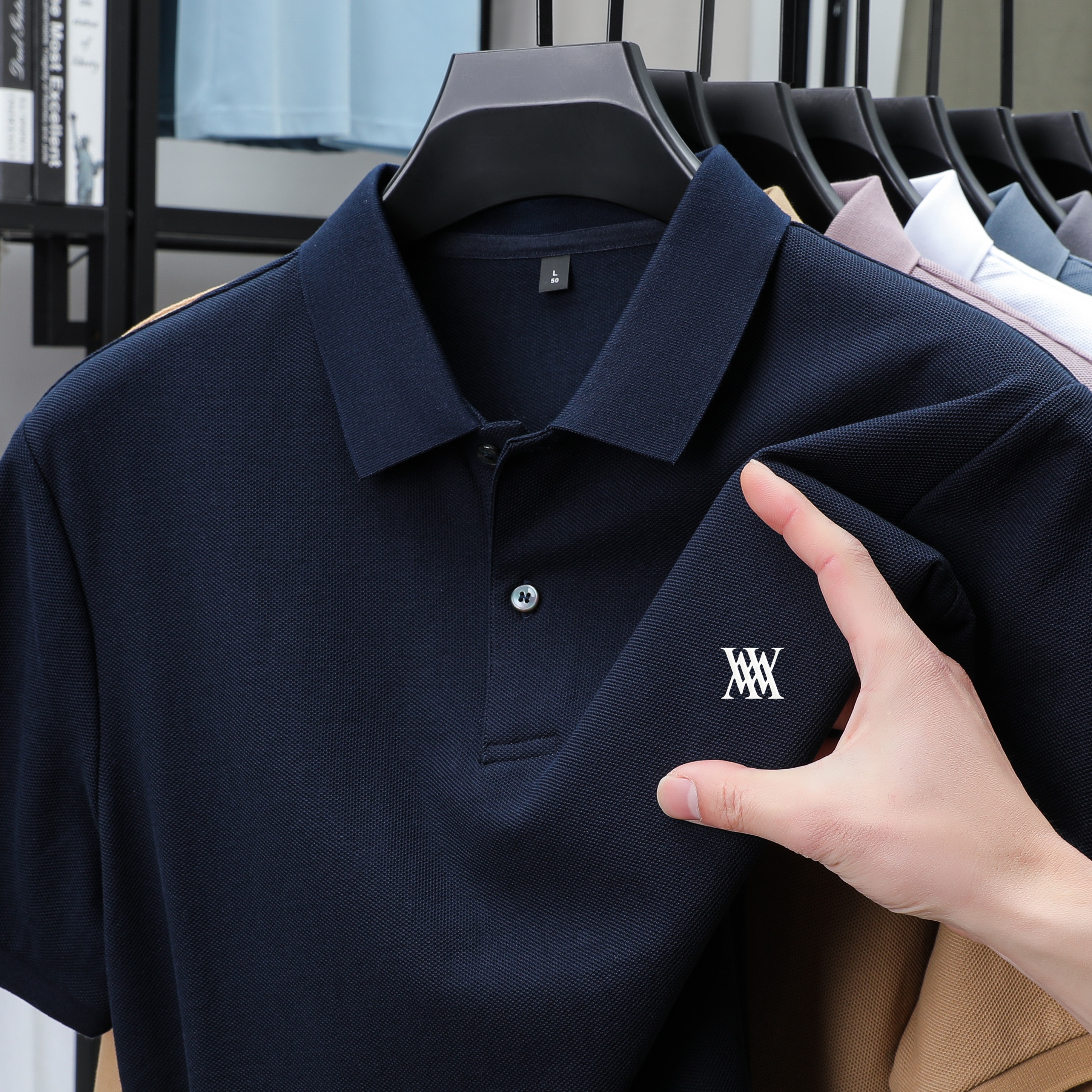 Men Classic Solid Crew Neck Po – Polo Shirt Pique recenzja i cena