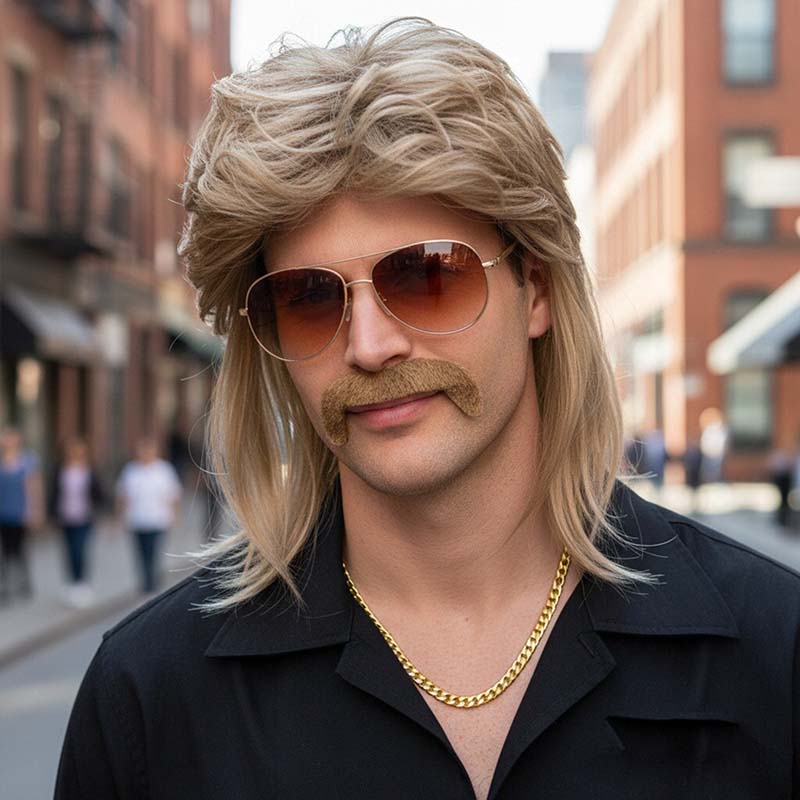 80s Disco Synthetic Wig Set Go – Sunglass Retainer Cord recenzja i cena