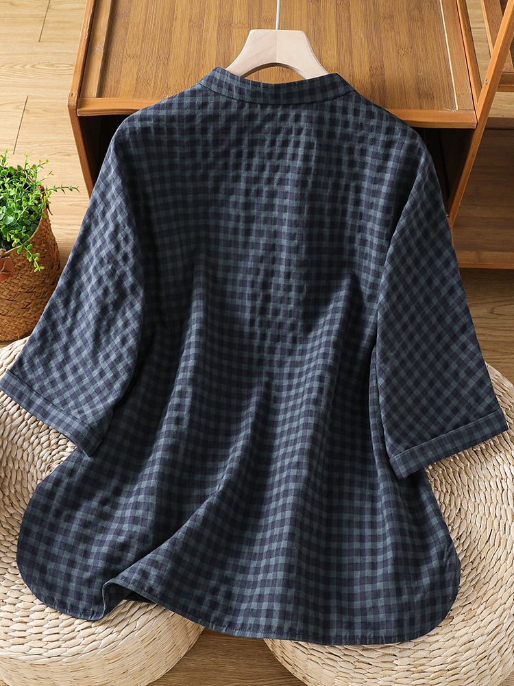 Chinese Style Cotton Linen Pla – Linen Shirt Breathable recenzja i cena