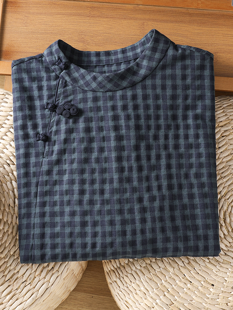 Chinese Style Cotton Linen Pla – Linen Shirt Breathable recenzja i cena