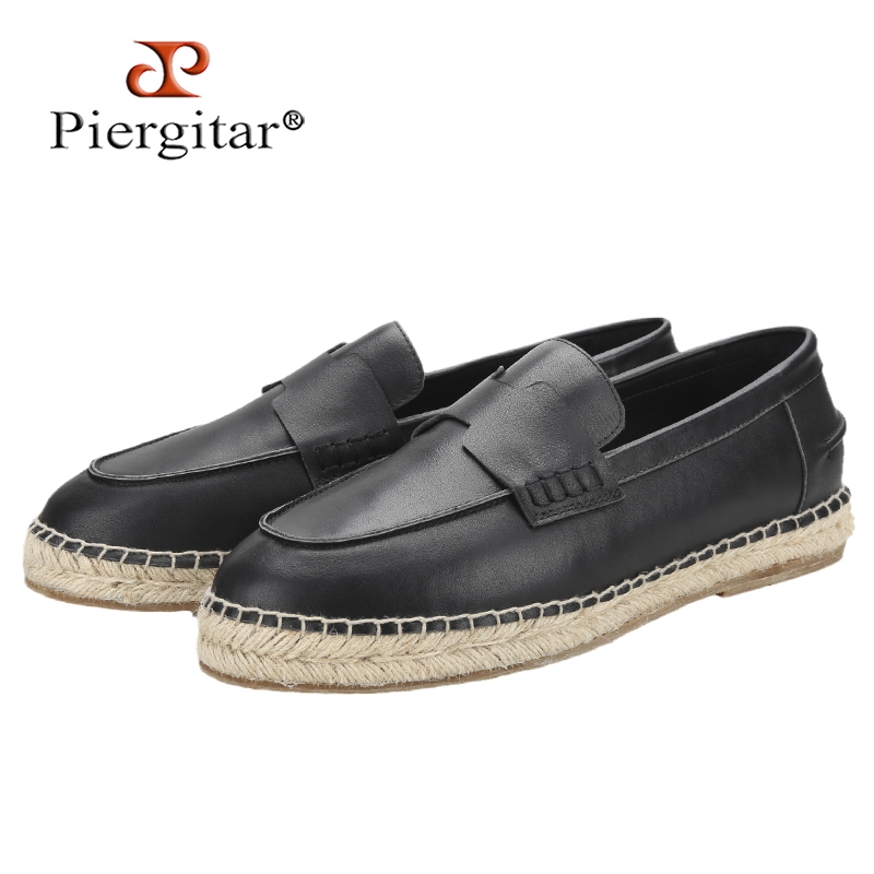 Piegitar Black Genuine Leather – Espadrille Slip On recenzja i cena