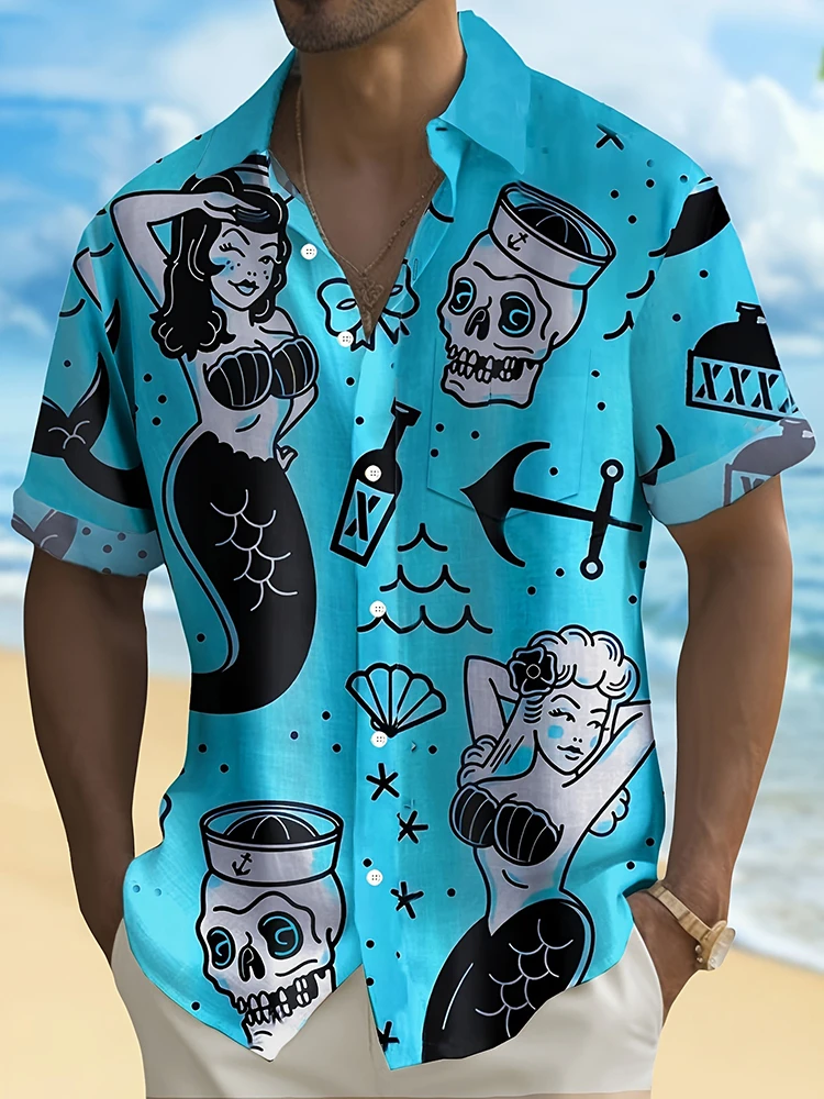 Summer Men's Fashion Casual So – Resort Shirt Floral recenzja i cena