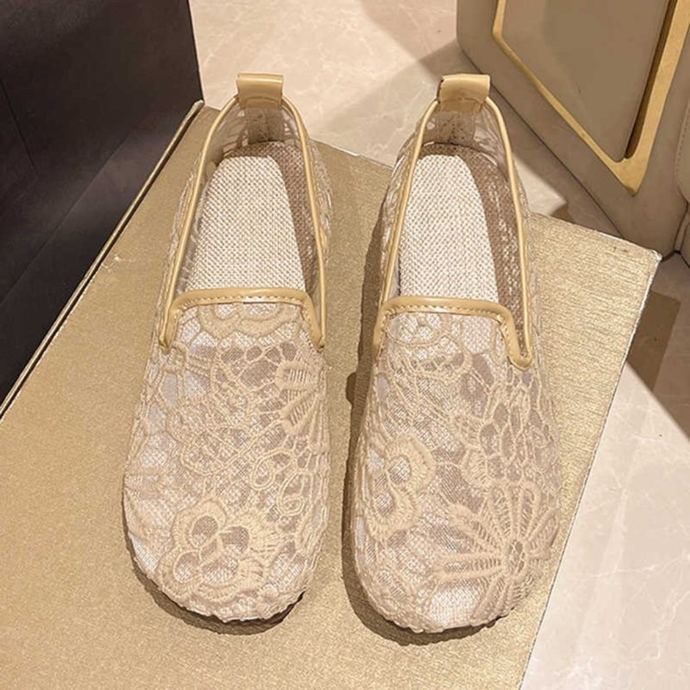Chic Lace Mesh Hollow Out Espa – Espadrille Slip On recenzja i cena