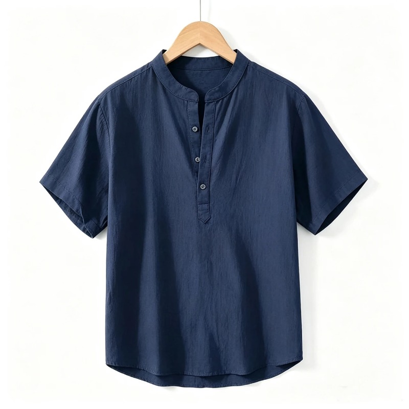 Men Cotton Linen Short-Sleeve  – Linen Shirt Breathable recenzja i cena