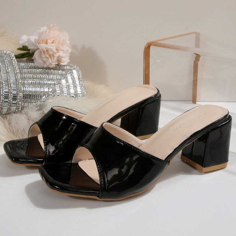 Patent Leather Black High Heel – Casual Sandal Leather recenzja i cena