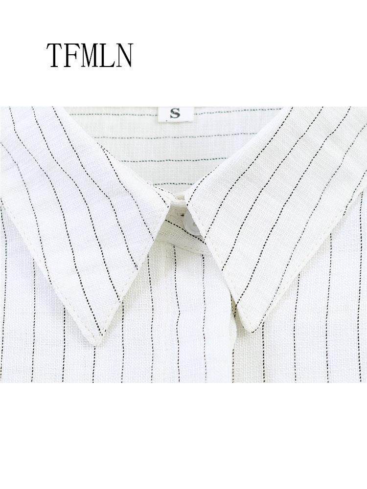 Fashion Striped Blouse Top For – Shirt Camp Collar recenzja i cena