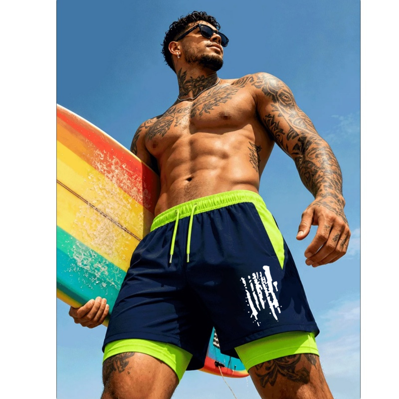 Men'S Two-In-One Double Layer  – Trunks Board Surf recenzja i cena