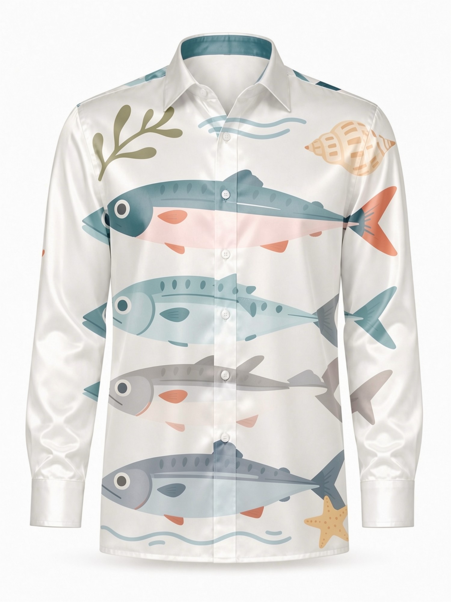Mens Luxury Satin Long Sleeve  – Resort Shirt Floral recenzja i cena