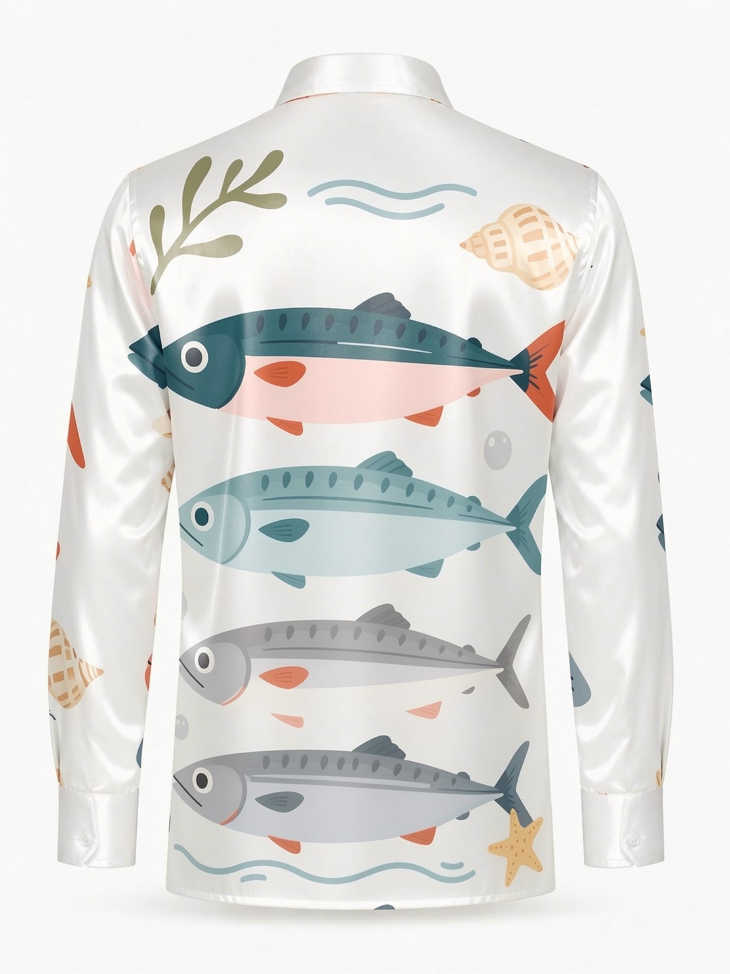 Mens Luxury Satin Long Sleeve  – Resort Shirt Floral recenzja i cena
