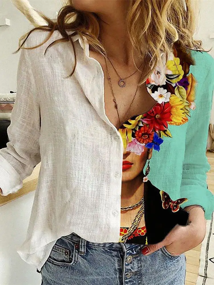 Women Spring And Autumn Long S – Shirt Camp Collar recenzja i cena