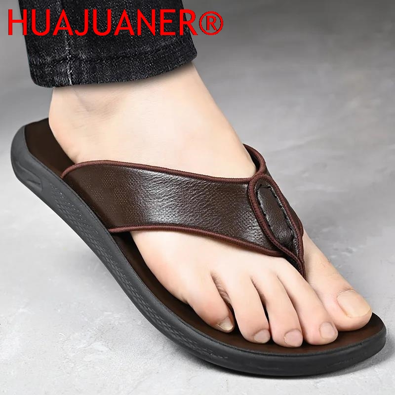 Casual Outdoor Men's Sandals S – Flip Flop Leather Men recenzja i cena