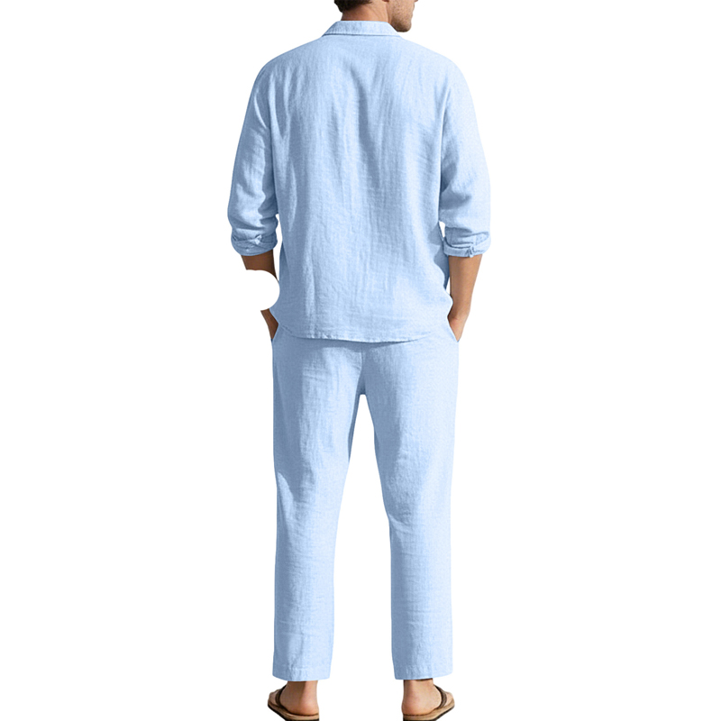 Spring Summer Linen Casual Set – Linen Shirt Breathable recenzja i cena