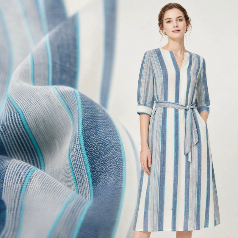 Fresh and artistic Blue and wh – Linen Shirt Breathable recenzja i cena